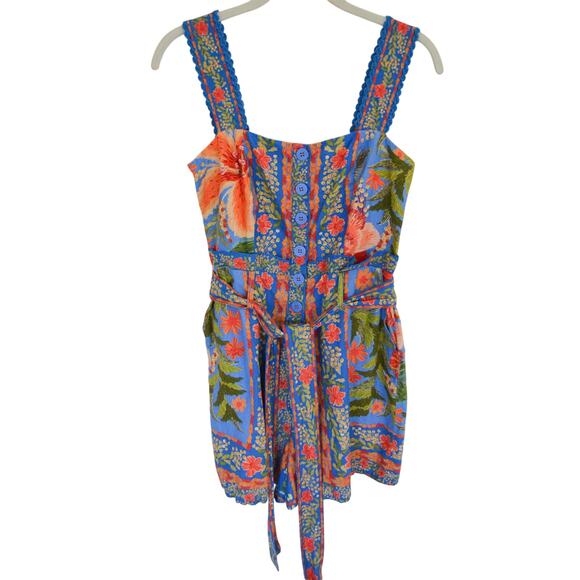 FARM RIO Stitched Garden Blue Romper Size - Picture 7 of 12